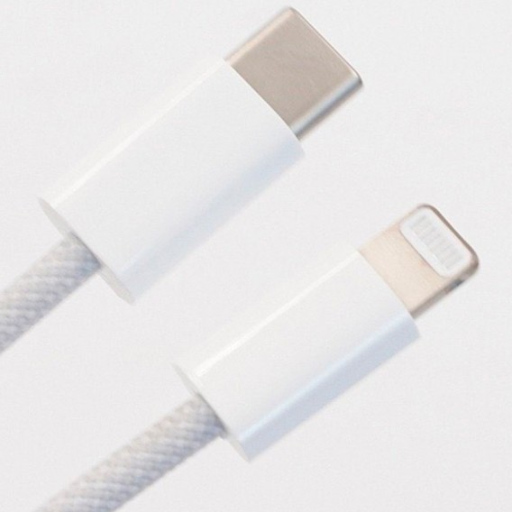 Дата кабель USB-C для Lightning FineWoven Mac PD для Apple (AAA) (1m) (без коробки), Білий