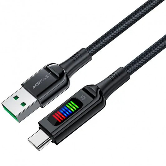 Дата кабель Acefast C7-04 USB-A to USB-C zinc alloy (1.2m) Black - изображение 1