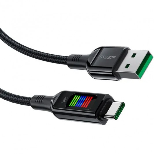 Дата кабель Acefast C7-04 USB-A to USB-C zinc alloy (1.2m) Black - изображение 2