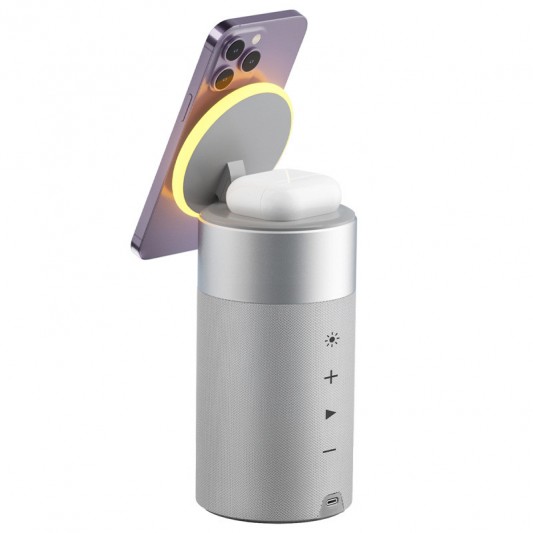 БЗП WIWU Wi-W022 3 in 1 Wireless Charger+Bluetooth Speaker White - зображення 2 