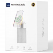 Бездротова зарядка WIWU Wi-W022 3 in 1 Wireless Charger+Bluetooth Speaker, White