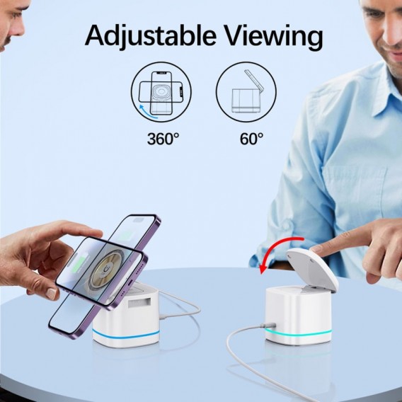 Бездротова зарядка H48 4in1 Compact, White