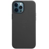 Шкіряний чохол Leather Case (AAA) з MagSafe and Animation для Apple iPhone 12 Pro / 12 (6.1"), Black