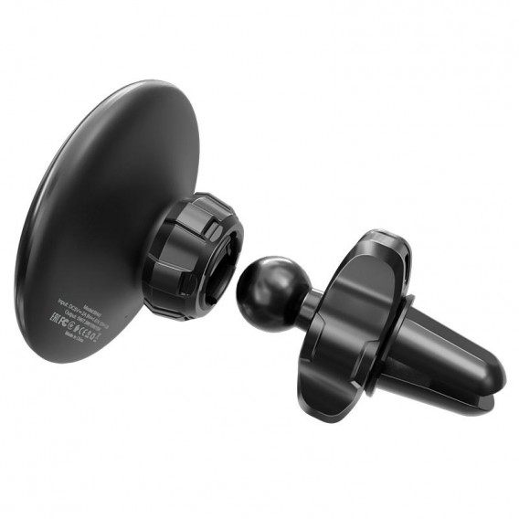 Автотримач із бездротовою зарядкою Borofone BH45 магнітний (PD 15W), Чорний