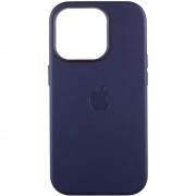 Кожаный чехол Leather Case (AAA) with MagSafe and Animation для Apple iPhone 14 Pro Max (6.7") Ink
