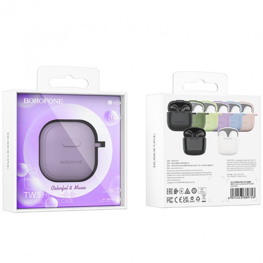 Беспроводные TWS наушники BOROFONE BW29 Taro Purple - изображение 2