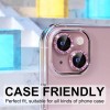 Захисне скло Metal Sparkles на камеру (в упак.) Apple iPhone 15 (6.1") / 15 Plus (6.7"), Рожевий / Pink