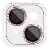 Захисне скло Metal Sparkles на камеру (в упак.) Apple iPhone 15 (6.1") / 15 Plus (6.7"), Рожевий / Pink