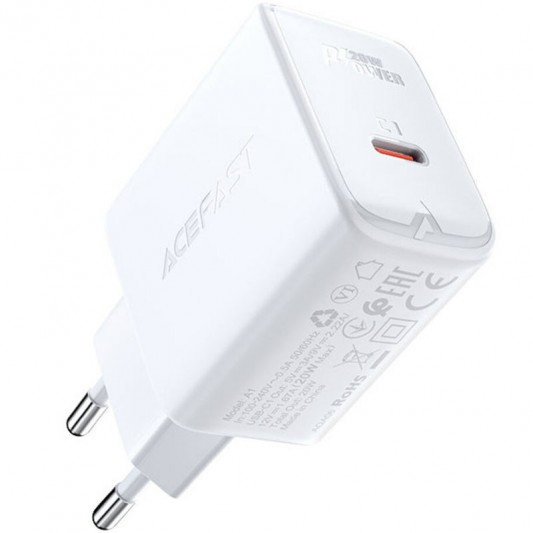 СЗУ Acefast A1 PD20W (1USB-C) White - изображение 1
