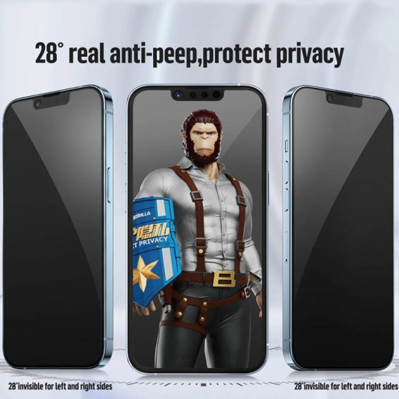 Захисне 2.5D скло Blueo Full Cover Anti-Peep для iPhone 16 / 15 (6.1)