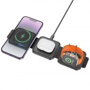 Бездротова зарядка Hoco CQ4 Unique 3-in1, Black