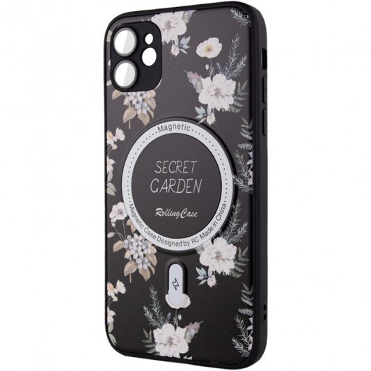 TPU+PC чохол Secret Garden with MagSafe для Apple iPhone 12 (6.1") Black - зображення 2 