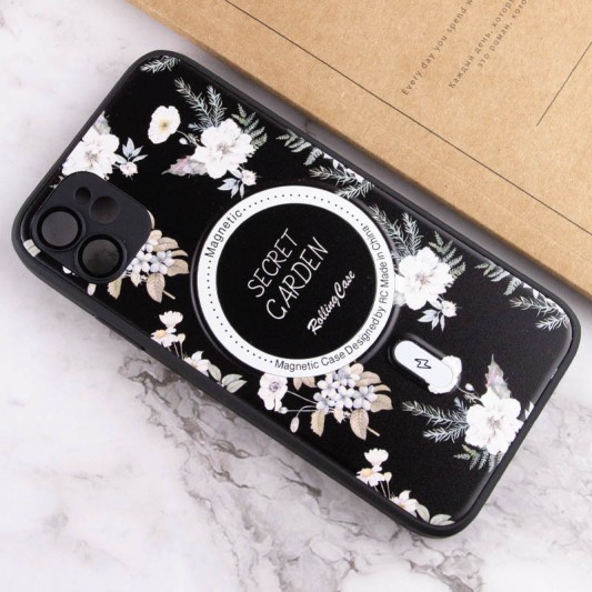 TPU+PC чохол Secret Garden with MagSafe для Apple iPhone 12 (6.1") Black - зображення 3 