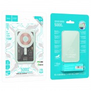 Портативний зарядний пристрій Power Bank Hoco Q14 Ice Crystal PD20W із БЗУ 5000 mAh, Blue