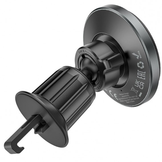 Автотримач із бездротовою зарядкою Borofone BH202 Seaside magnetic, Metal gray
