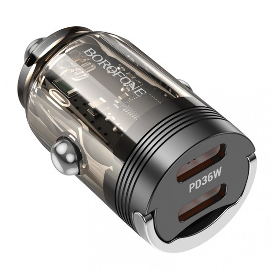 АЗУ Borofone BZ29B Outstanding PD36W (2USB-C) Transparent black