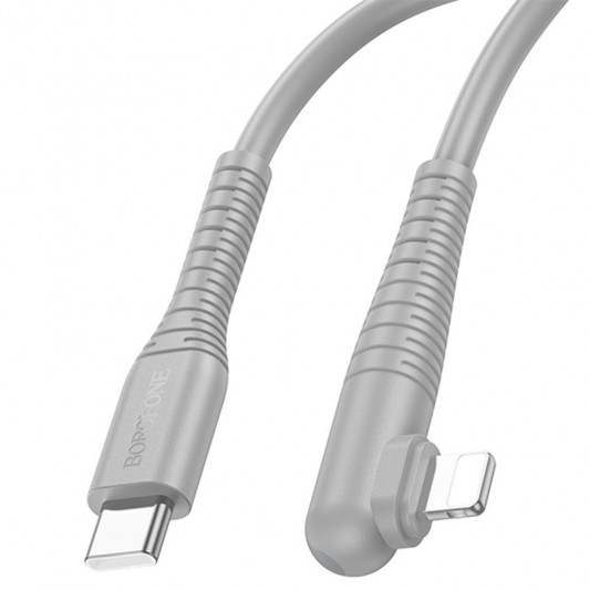 Дата кабель Borofone BX105 Corriente Type-C to Lightning (1m) Gray - изображение 1