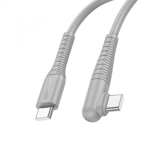 Дата кабель Borofone BX105 Corriente 60W Type-C to Type-C (1m) Gray - изображение 1