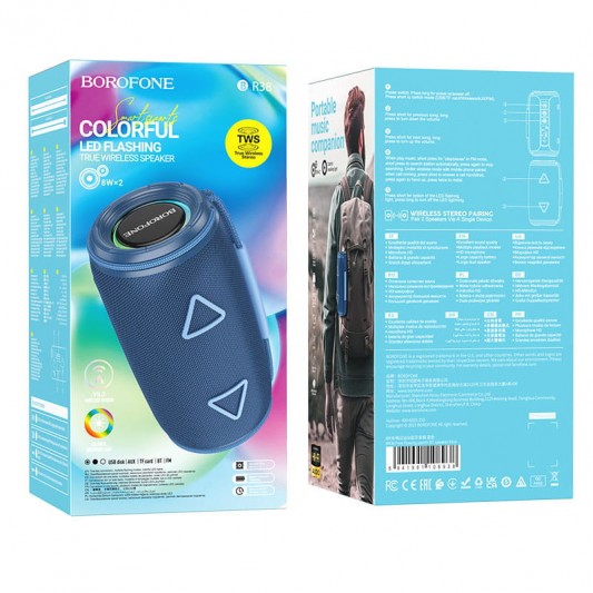 Bluetooth Колонка Borofone BR38 Free-flowing sports Blue - зображення 1 