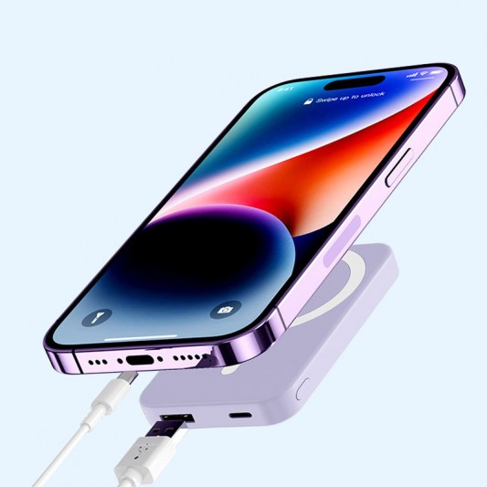 Портативний ЗП Power Bank JJT-A27-1 PD20W+QC 22.5W з БЗП 10000 mAh Purple - зображення 2 