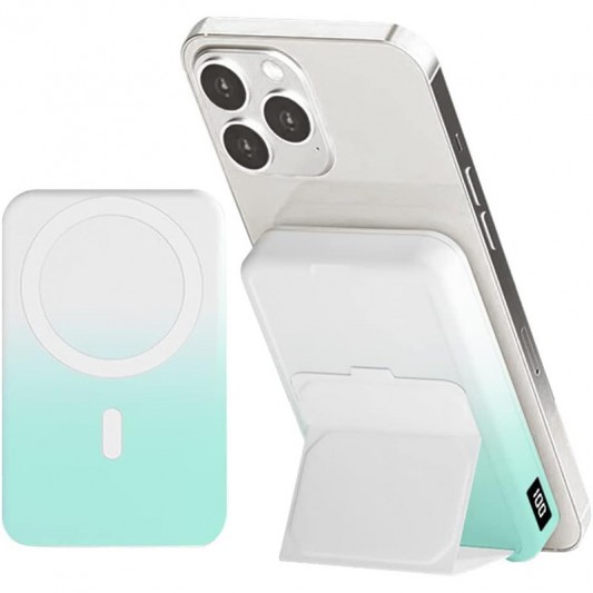 Портативное ЗУ Power Bank JJT-A27-1 Gradient PD20W+QC 22.5W с БЗУ 10000 mAh White / Green - изображение 1