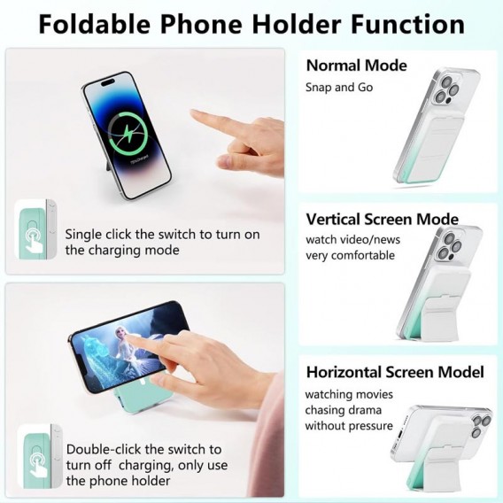 Портативний зарядний пристрій Power Bank JJT-A27-1 Gradient PD20W+QC 22.5W з БЗУ 10000 mAh, White / Green