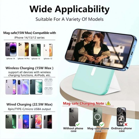 Портативное ЗУ Power Bank JJT-A27-1 Gradient PD20W+QC 22.5W с БЗУ 10000 mAh White / Green - изображение 5
