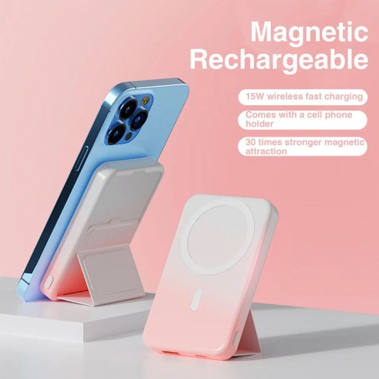 Портативний ЗП Power Bank JJT-A27-1 Gradient PD20W+QC 22.5W з БЗП 10000 mAh White / Pink - зображення 1 