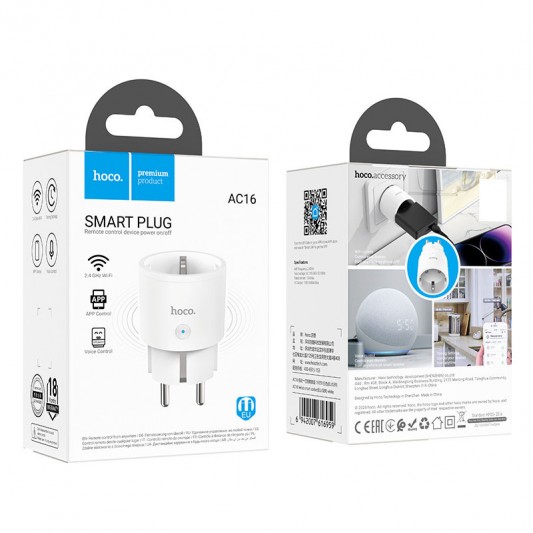 СЗУ Hoco AC16 Veloz smart socket White - изображение 5