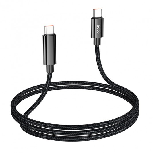 Дата кабель Hoco U125 Benefit 100W Type-C to Type-C with display (1.2m) Black - зображення 3 