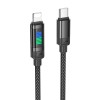 USB кабель Hoco U126 Lantern 27W Type-C to Lightning (1.2m), Черный