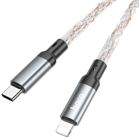 Дата кабель Hoco U112 Shine 20W Type-C to Lightning (1m) Gray - зображення 3 