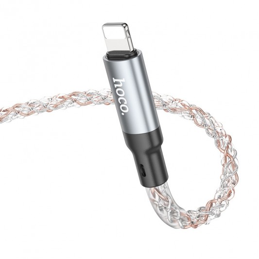 Дата кабель Hoco U112 Shine 20W Type-C to Lightning (1m) Gray - зображення 4 