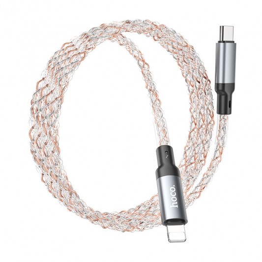 Дата кабель Hoco U112 Shine 20W Type-C to Lightning (1m) Gray - зображення 6 