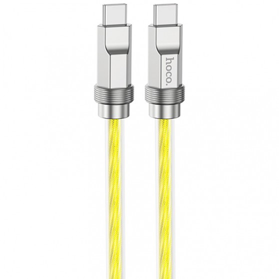 Дата кабель Hoco U113 Solid 100W Type-C to Type-C (1m) Gold