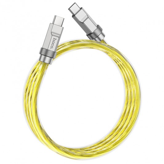 Дата кабель Hoco U113 Solid 100W Type-C to Type-C (1m) Gold - изображение 1