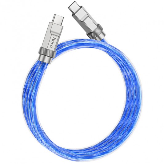 Дата кабель Hoco U113 Solid 100W Type-C to Type-C (1m) Blue - изображение 1