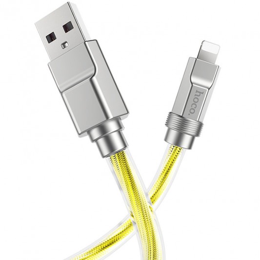 Дата кабель Hoco U113 Solid 2.4A USB to Lightning (1m) Gold - изображение 2