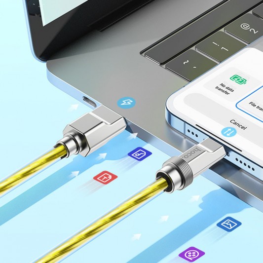 Дата кабель Hoco U113 Solid 2.4A USB to Lightning (1m) Gold - изображение 3