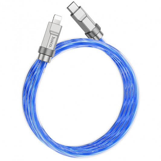 Дата кабель Hoco U113 Solid 20W Type-C to Lightning (1m) Blue - зображення 1 