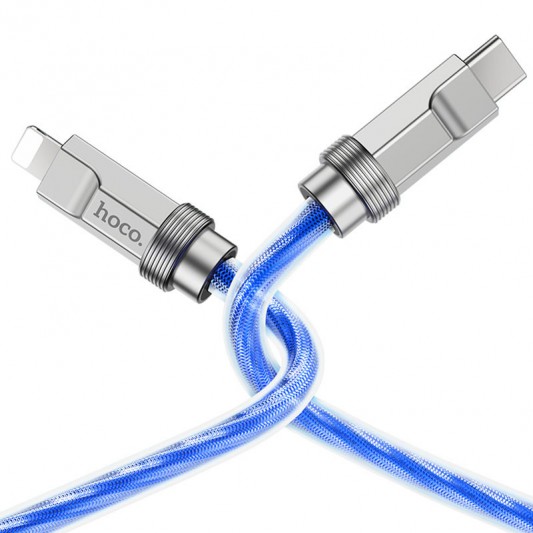 Дата кабель Hoco U113 Solid 20W Type-C to Lightning (1m) Blue - зображення 3 