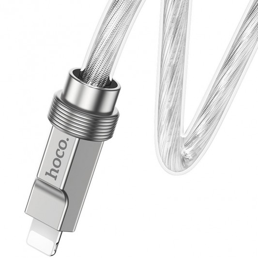 Дата кабель Hoco U113 Solid 20W Type-C to Lightning (1m) Silver - зображення 2 