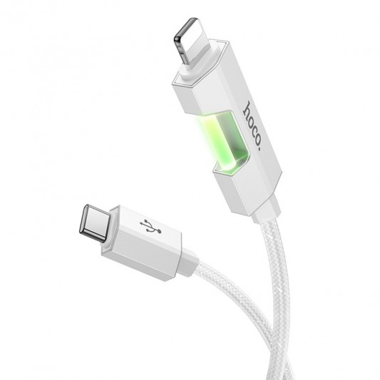 Дата кабель Hoco U123 Regent colorful 27W Type-C to Lightning (1.2m) Gray - зображення 1 