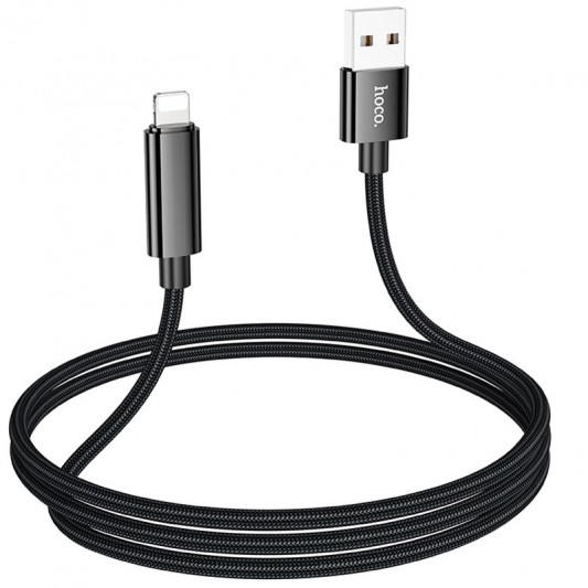 Дата кабель Hoco U125 Benefit 2.4A USB to Lightning with display (1.2m) Black - изображение 3