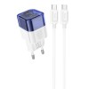 Блок для заряджання Hoco C125A Transparent 1C PD20W + Type-C to Type-C, Transparent blue