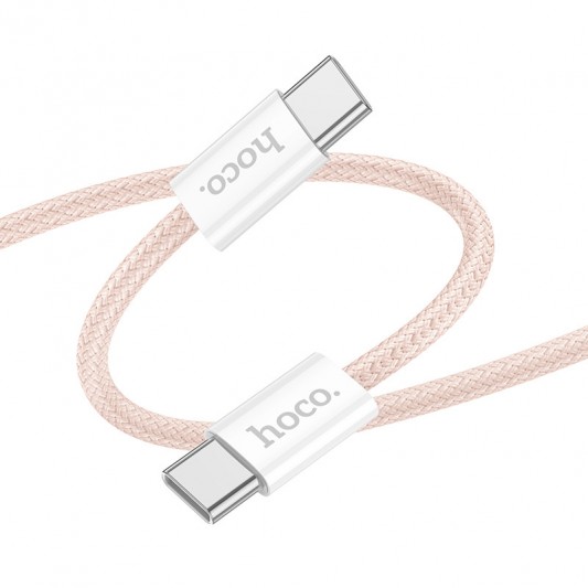 Дата кабель Hoco X104 Source 60W Type-C to Type-C (1m) Pink - зображення 1 