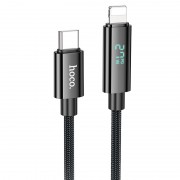 Дата кабель Hoco U125 Benefit 27W Type-C to Lightning with display (1.2m) Black