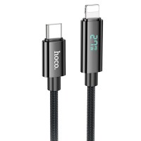 Дата кабель Hoco U125 Benefit 27W Type-C to Lightning with display (1.2m) Black