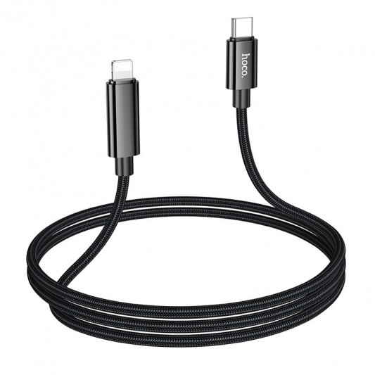 Дата кабель Hoco U125 Benefit 27W Type-C to Lightning with display (1.2m) Black - изображение 3