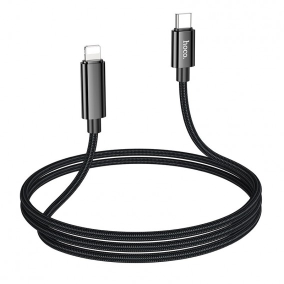 USB кабель Hoco U125 Benefit 27W Type-C to Lightning (1.2m), Черный